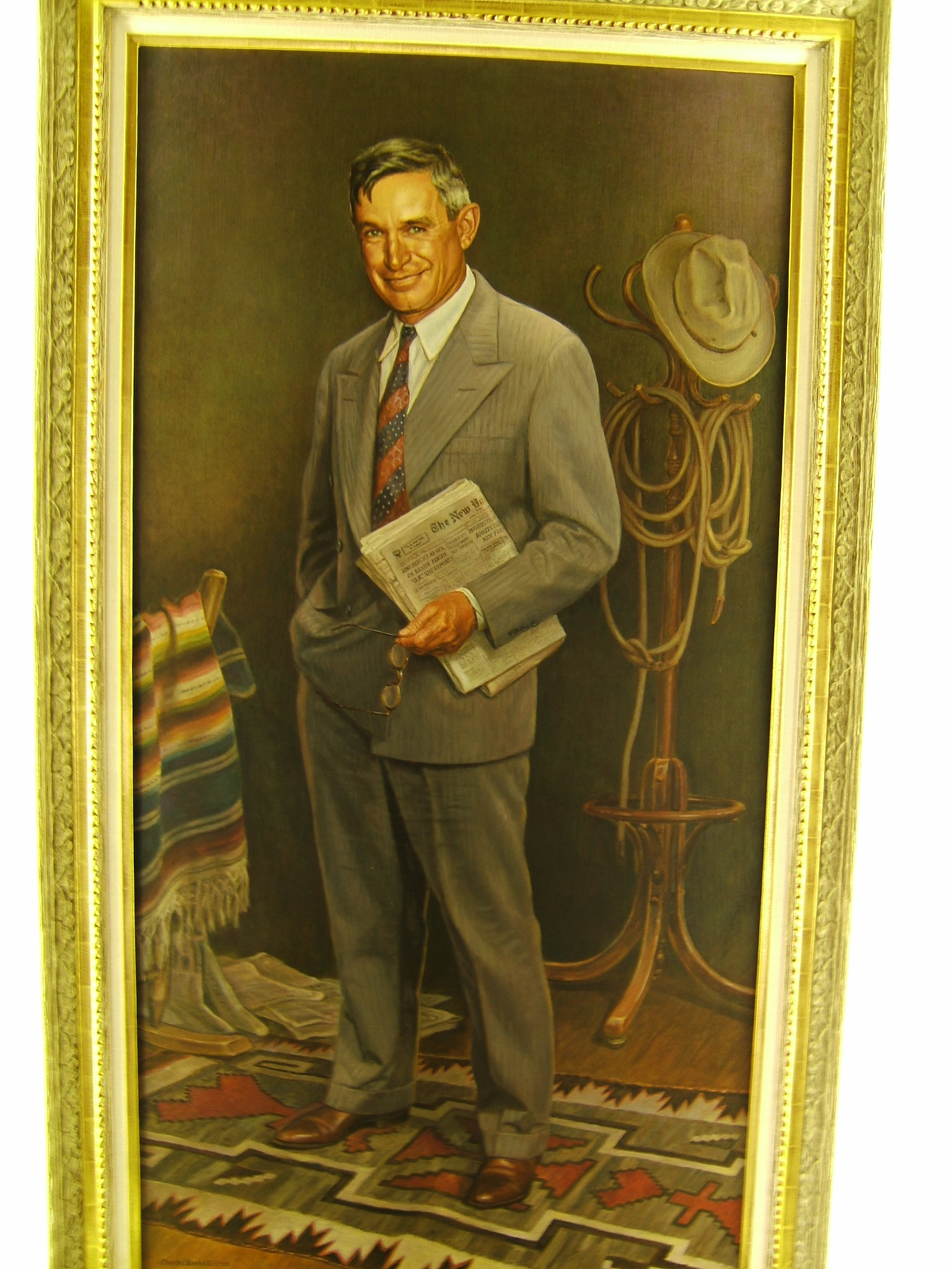 Portrait of Will Rogers in Rogers Museum