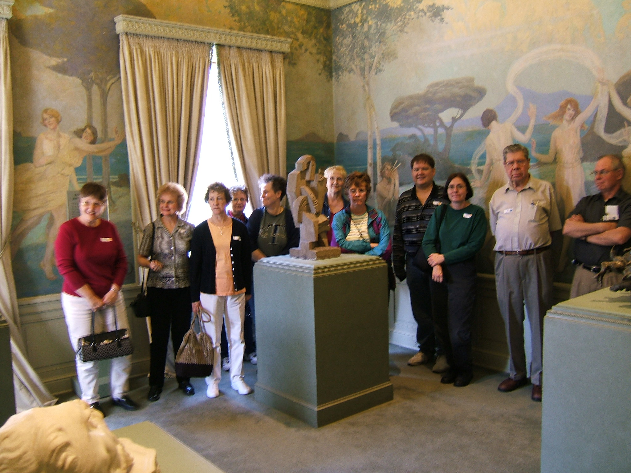 Partial group in Philbrook exhibit room
